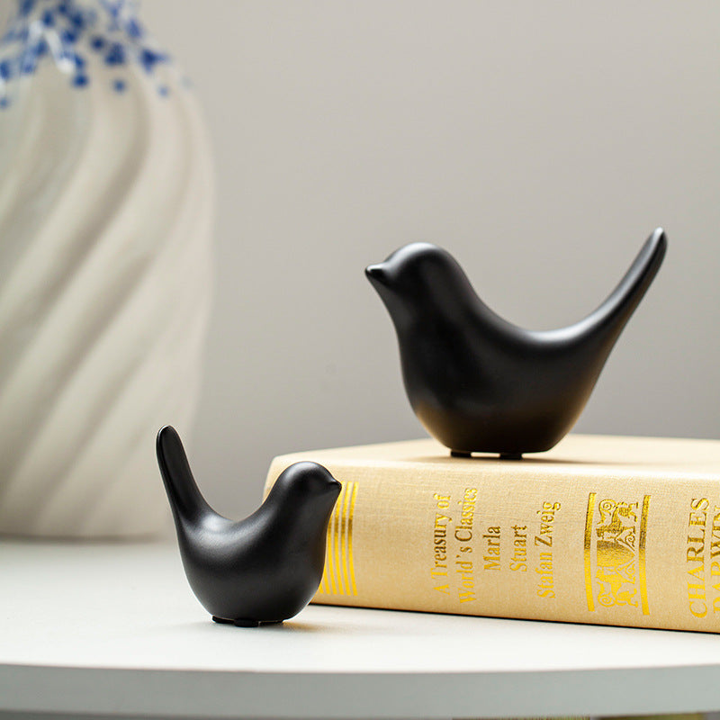 Nordic Minimalist Ceramic Bird Abstract Decor Item