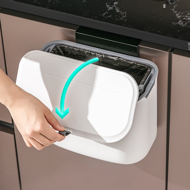 Nordic Style Wall-Mounted Kitchen Trash Bin with Lid