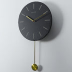 Nordic Home Wall Clock with Brass Accents