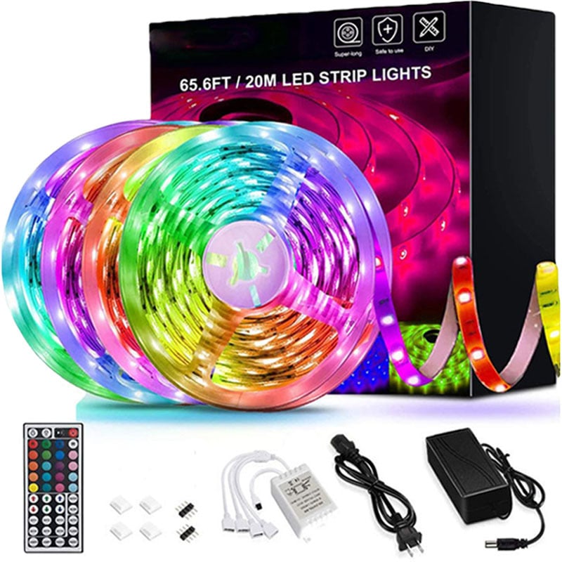 5050 RGB LED Strip Lights with Controller for Decor