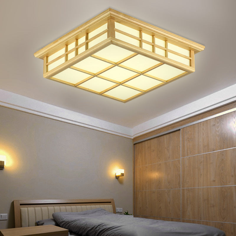 Japanese Style LED Ceiling Light with Wooden Design