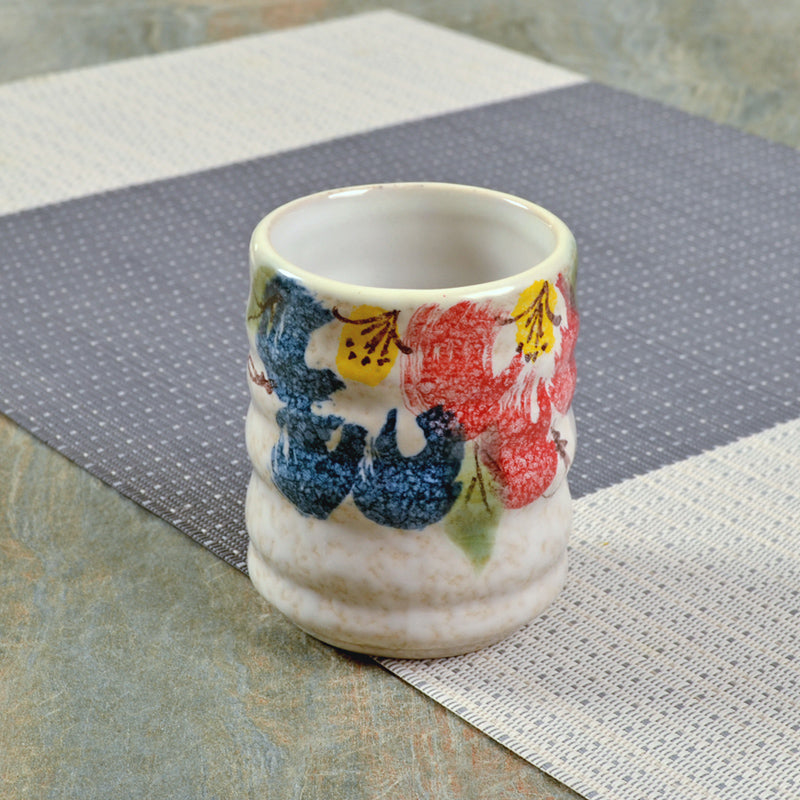 Japanese Style Ceramic Tea Cup with Circle Pattern