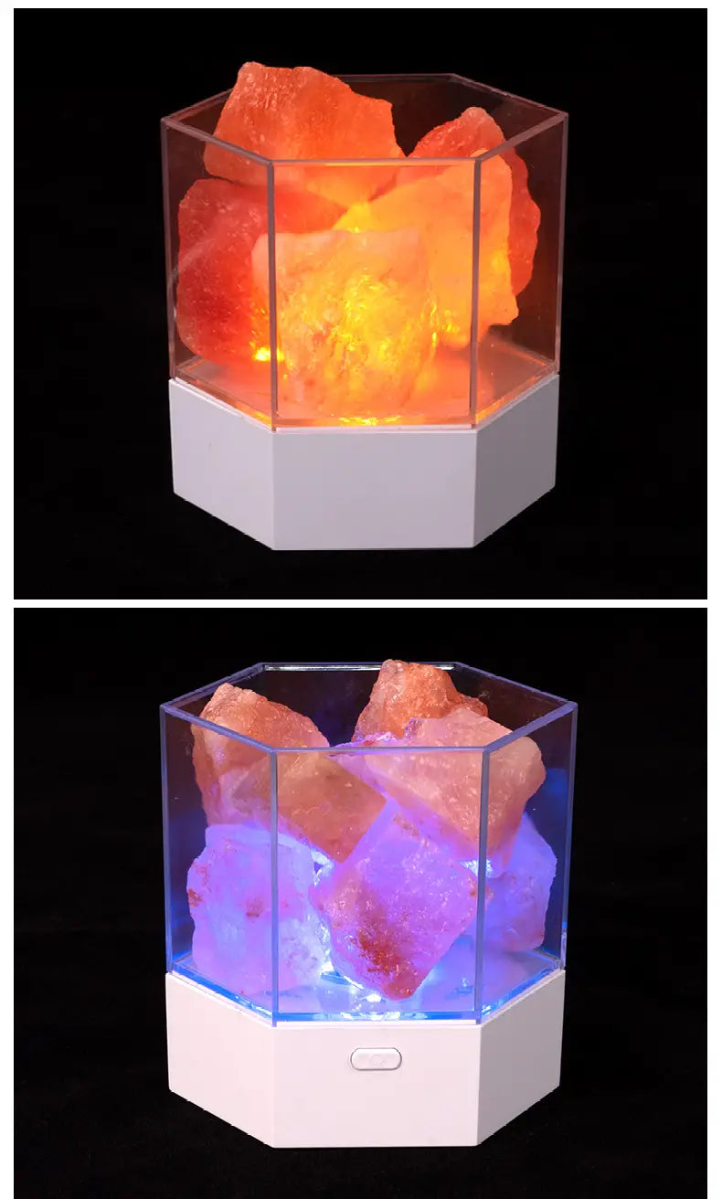 1pc Salt Stone Night Lamp - Creative Bedroom Gift