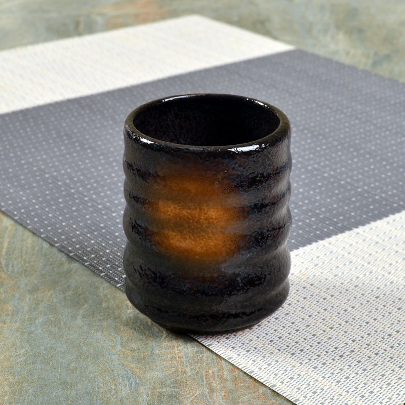 Japanese Style Ceramic Tea Cup with Circle Pattern