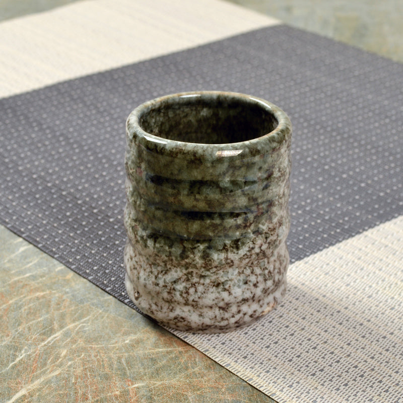 Japanese Style Ceramic Tea Cup with Circle Pattern