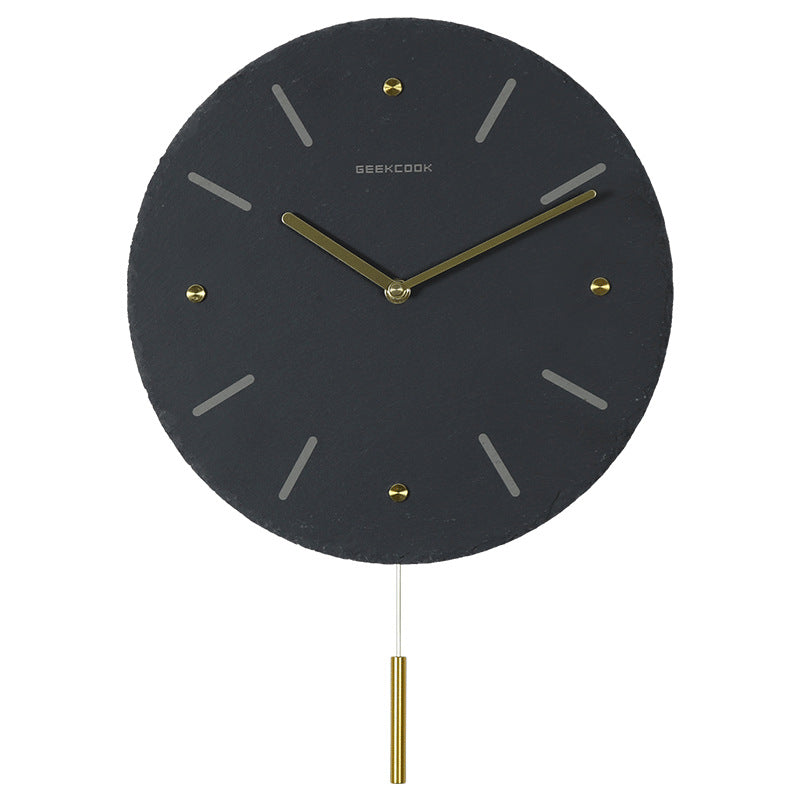 Nordic Home Wall Clock with Brass Accents