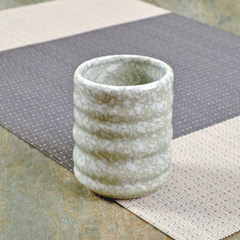 Japanese Style Ceramic Tea Cup with Circle Pattern